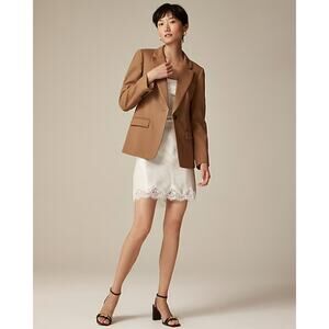J.Crew $248 Helena blazer in wool-blend flannel Camel Size 4